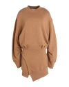 Attico The  Woman Mini Dress Camel Size 8 Cotton, Elastane In Beige