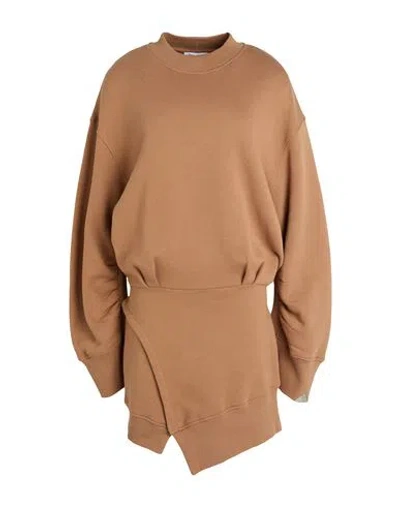 Attico The  Woman Mini Dress Camel Size 8 Cotton, Elastane In Beige