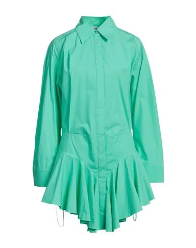 Attico The  Woman Mini Dress Green Size 6 Cotton