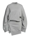 Attico The  Woman Mini Dress Grey Size 6 Cotton, Elastane In Grey