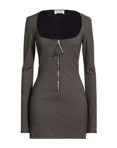 Attico The  Woman Mini Dress Grey Size 8 Rayon, Polyamide, Elastane In Brown