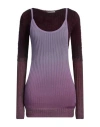 Attico The  Woman Mini Dress Plum Size 6 Polyamide, Mohair Wool, Polyester, Wool In Purple
