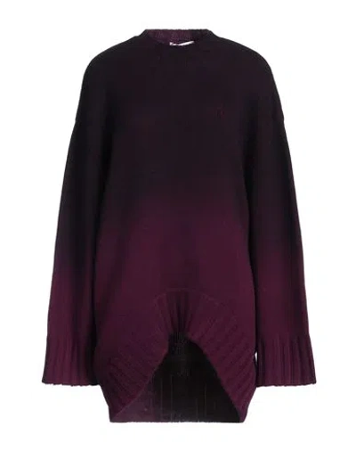Attico The  Woman Mini Dress Plum Size 6 Wool, Cashmere