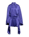 Attico Asymmetric-hem Shirt Dress In Purple