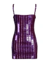 Attico The  Woman Mini Dress Purple Size 4 Rayon, Polyamide, Elastane