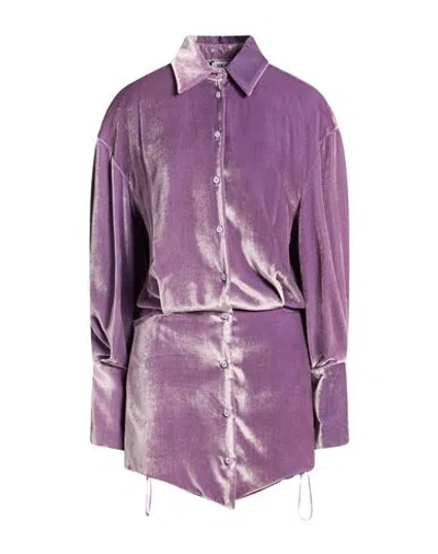 Attico The  Woman Mini Dress Purple Size 6 Viscose, Silk