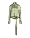 Attico The  Woman Mini Dress Sage Green Size 4 Silk, Viscose In Green