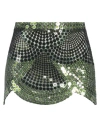 Attico The  Woman Mini Skirt Green Size 2 Polyamide, Pvc - Polyvinyl Chloride In Green