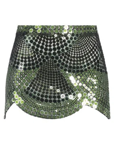 Attico The  Woman Mini Skirt Green Size 2 Polyamide, Pvc - Polyvinyl Chloride