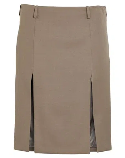 Attico The  Woman Mini Skirt Grey Size 4 Virgin Wool In Brown