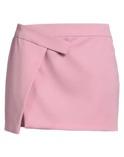 ATTICO THE ATTICO WOMAN MINI SKIRT PINK SIZE 6 VIRGIN WOOL, ELASTANE