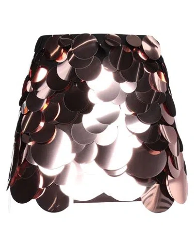 Attico The  Woman Mini Skirt Rose Gold Size 6 Rayon, Polyamide, Elastane