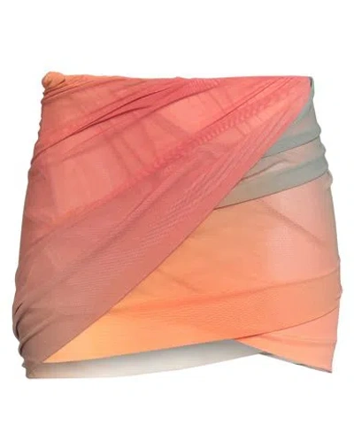 Attico The  Woman Mini Skirt Rust Size 6 Polyamide, Elastane