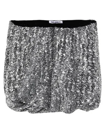 Attico The  Woman Mini Skirt Silver Size 6 Polyester