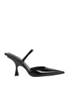 Attico Ester Leather Slingback Pumps In Black