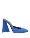 Attico The  Woman Mules & Clogs Blue Size 8 Textile Fibers In Blue