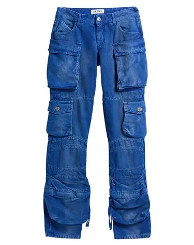 Attico The  Woman Pants Blue Size 4 Cotton