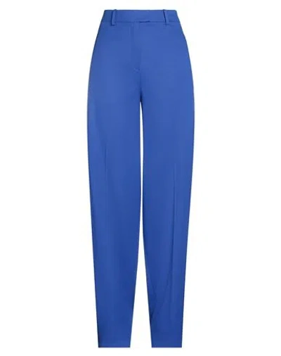 Attico The  Woman Pants Blue Size 8 Virgin Wool, Elastane