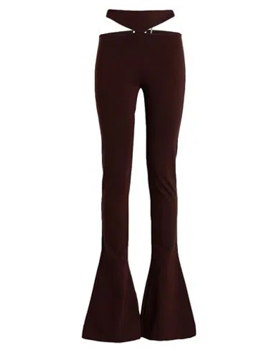 Attico The  Woman Pants Dark Brown Size 6 Rayon, Polyamide, Elastane