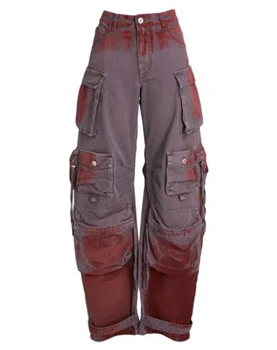 Attico The  Woman Pants Dark Purple Size 28 Cotton