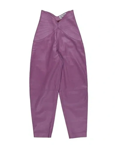 Attico The  Woman Pants Light Purple Size 0 Lambskin