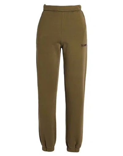Attico The  Woman Pants Military Green Size 0 Cotton