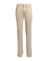 Attico Slit-hem Straight-leg Jeans In Beige