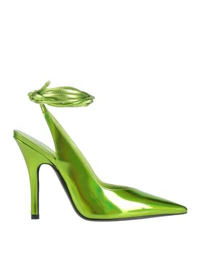 ATTICO THE ATTICO WOMAN PUMPS LIME GREEN SIZE 7.5 TEXTILE FIBERS