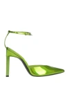 Attico Perine 120mm Faux-leather Slingback Pumps In Green