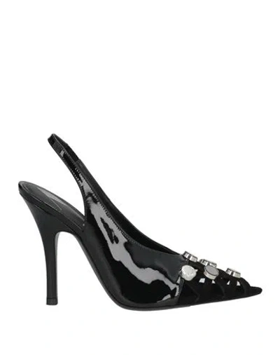 Attico The  Woman Pumps Black Size 8 Leather