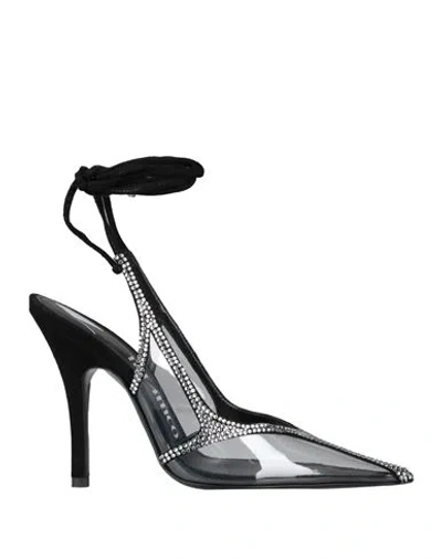 ATTICO THE ATTICO WOMAN PUMPS BLACK SIZE 8 PLASTIC, LEATHER
