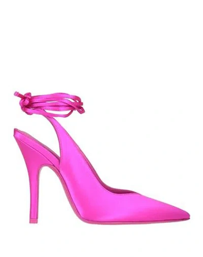 Attico The  Woman Pumps Fuchsia Size 8 Textile Fibers In Pink
