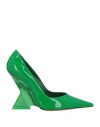 Attico 105mm Cheope Patent Leather Pumps In Green