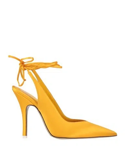Attico The  Woman Pumps Mandarin Size 7.5 Textile Fibers In Orange