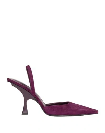 Attico The  Woman Pumps Purple Size 8 Leather