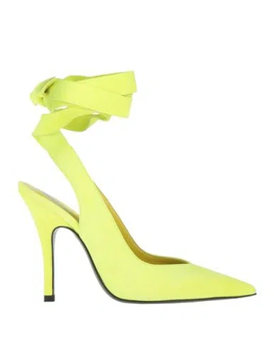 Attico The  Woman Pumps Yellow Size 8 Leather