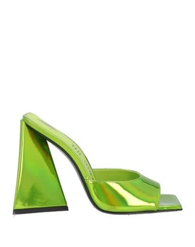 Attico The  Woman Sandals Acid Green Size 7 Textile Fibers