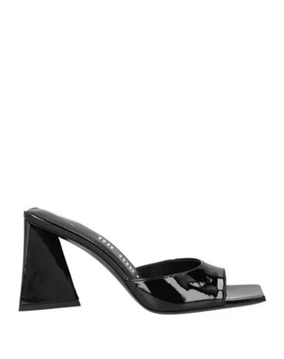 Attico The  Woman Sandals Black Size 6 Calfskin