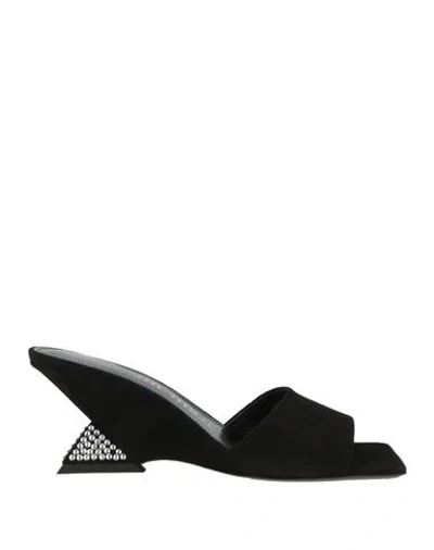 Attico The  Woman Sandals Black Size 6 Leather
