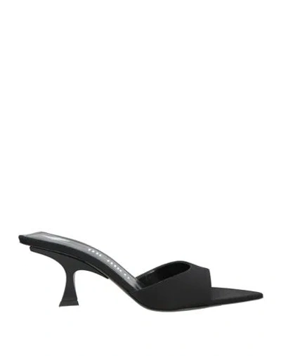 ATTICO THE ATTICO WOMAN SANDALS BLACK SIZE 6 TEXTILE FIBERS