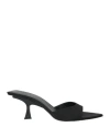 Attico The  Woman Sandals Black Size 7 Polyester In Black