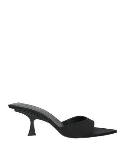 Attico The  Woman Sandals Black Size 7 Polyester
