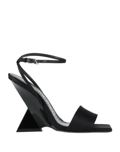 Attico The  Woman Sandals Black Size 10.5 Textile Fibers