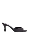 Attico Kitten Heel Open Toe Single Strap Mules In Black