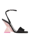 Attico Cheope Satin Sandals In Black