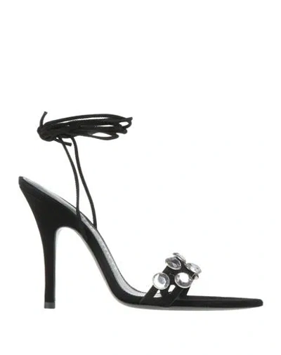 Attico The  Woman Sandals Black Size 8 Leather