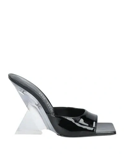 Attico The  Woman Sandals Black Size 6 Leather