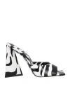 Attico Devon 115mm Zebra-print Mules In Black