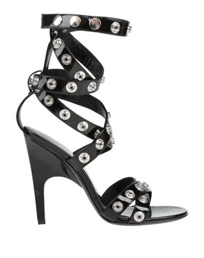Attico The  Woman Sandals Black Size 8 Synthetic Material
