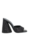 Attico Luz 105mm Glitter-embellished Sandals In Black